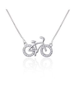 Bicycle Series Pendant Jewelry Female Inlaid Zirconium Copper Plating Necklace