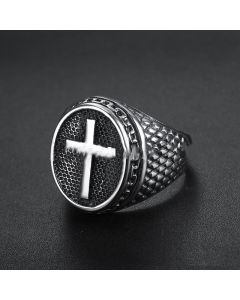 Titanium Steel Personality Vintage Cross Men's Ring