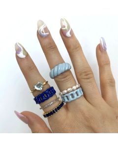 European And American Cross Border Resin Hollow Ring Color Macaron Ring Ins Oil Dripping Chain