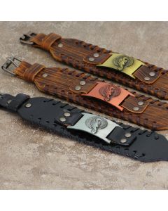 Retro Nordic Viking Totem Bracelet Cowhide Bracelet