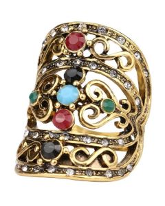 Bohemian Vintage Mosaic Seven Color Index Finger Ring