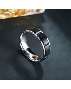 Two-tone Frosted Stainless Steel Bracelet European And American Men's Ring