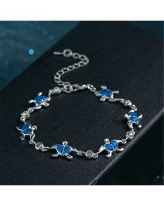 Silver Bracelet Classic Fashion Inlaid Opel OPAL Turtle Bracelet