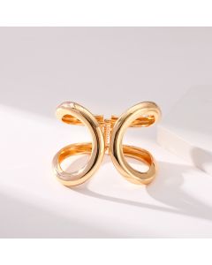 Women's Hollow Arc Double Ring Open-ended Bracelet