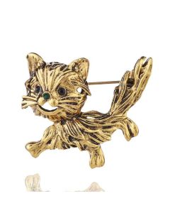 Retro Cute Cat Metal Brooch Animal Pins