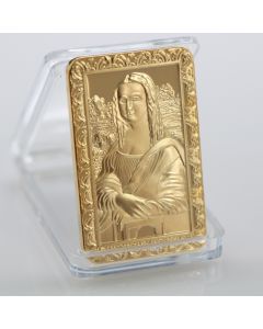 Da Vinci Mona Lisa Gold Plated Bar Commemorative Coin Souvenir Art Bar