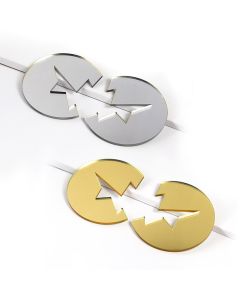 Non-Mainstream Gold And Silver Lightning Stud Earrings