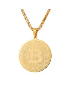 Virtual coin necklace stainless steel pendant