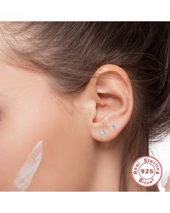 Classic Triple Diamond Stud Earrings