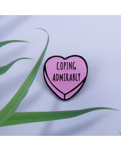 Delightful Coping Heart Glitter Brooch