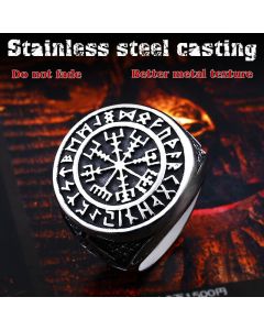 Nordic Viking Symbol Men's Titanium Steel Finger Ring