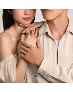 Couple Ring Sterling Silver Niche Design 14K