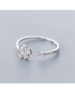 Five-petal Flower Korean Style Silver Ring