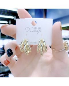 Retro Fashion Circle Earrings Silver Pin