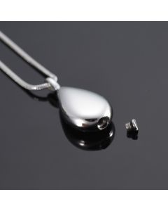 Titanium Steel Drop Shape Urn Pendant Necklace Jewelry