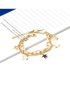 Mini Personality Female Star Pendant Bracelet Double Layer Chain