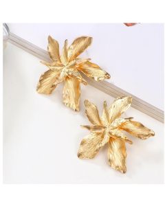 Fashion Big Flower Pendant Female Metal Earrings