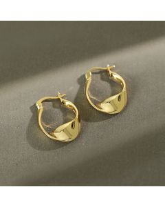 Women's sterling silver glossy twist earrings