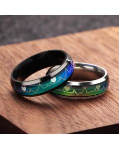 Thermochromic Couple Fashion ECG Ring
