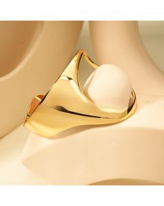 Brass Geometric Solid Curved Palm Bracelet Unique Punk Style Bracelet