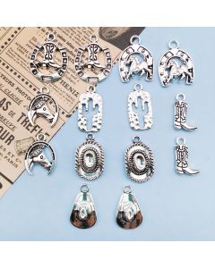 Denim Series Tibetan Silver Alloy Pendant Handmade Ornament