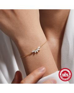 Sterling Silver Horse Eye Crown Zircon Inlaid Bracelet