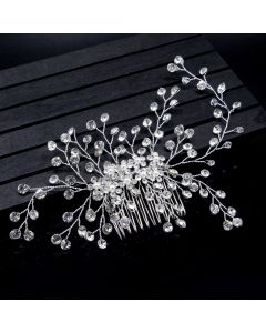 Bridal Head Jewelry Silver Handmade Diamond-studded Shiny Full Diamond Hair Comb Hair