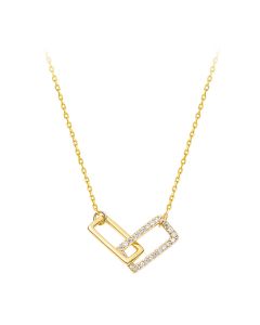 S925 Silver Necklace Women's Shape Interlocking Clavicle Chain