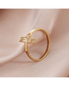 Simple Hollow Cross Interlaced Letter Women's Ring