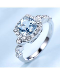 Pure Silver Ring Blue Topaz Ring