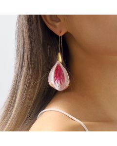 Fashion Colorful Flowers Long European And American Style Holiday Alloy Dripping Earrings