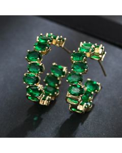 Exaggerated Temperamental Zircon C- Shaped Eardrop Earring Women