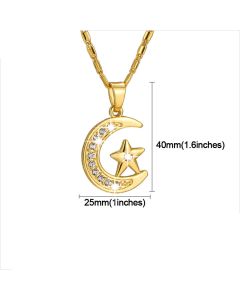 European And American Moon Star Women Necklace