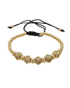Woven five diamond four-color bracelet