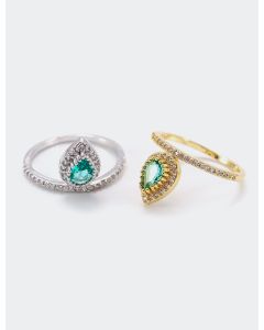 Fashion And Elegant Gold Plated Thai Style Ring With Zircon Glass
