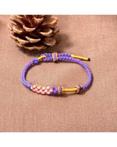 DIY Zodiac Year Red Rope Peach Knot Bracelet