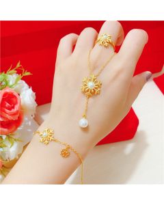 Golden Snowflake Tassel Necklace Female Sand Gold Temperament