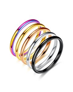 European And American Stainless Steel Glossy Couple Ring