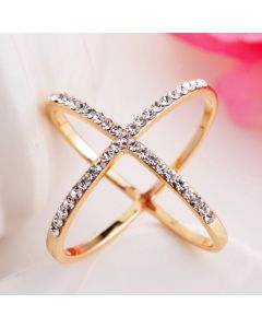 Cross cutout diamond-studded scarf button