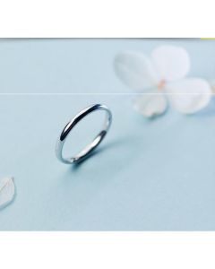 S925 Silver Ring Female Korean Version Simple Glossy Ring Ring Personality Simple Ring Tail Ring