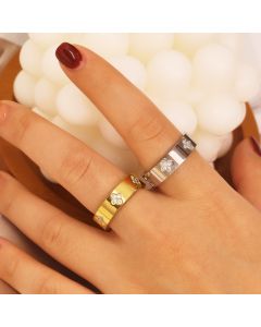 Female Love Diamond Set Titanium Steel Ring