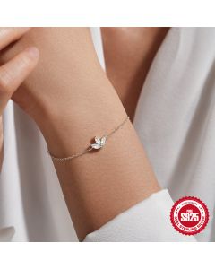 Simple Sterling Silver Zircon Inlaid Women's Bracelet