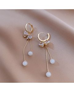 Bowknot Opal Earrings Temperament Style Fairy