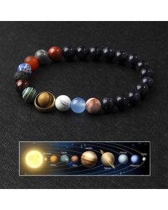 Universe Solar System Volcanic Rock Eight Planets Bracelet