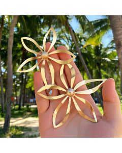Exaggerated Temperament Flower Earrings Simple Alloy Flower Earrings