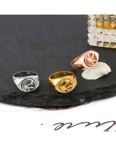 Electroplated Alloy Eye Shape Men's Fashion Ring
