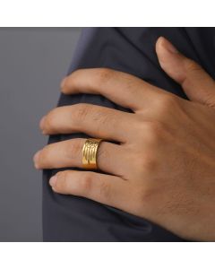 Simple Corrosion Flower Hanging Tassel Pattern Stainless Steel Ring