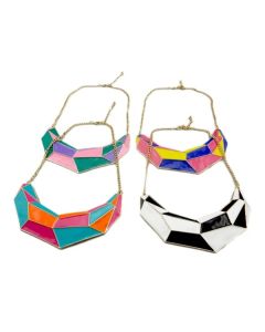 Contrasting Geometric Fashion Exaggerated Short Large Necklace