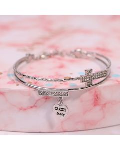 Letter Peach Heart Pendant Bracelet