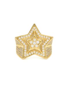 Five-pointed star three-dimensional ring
